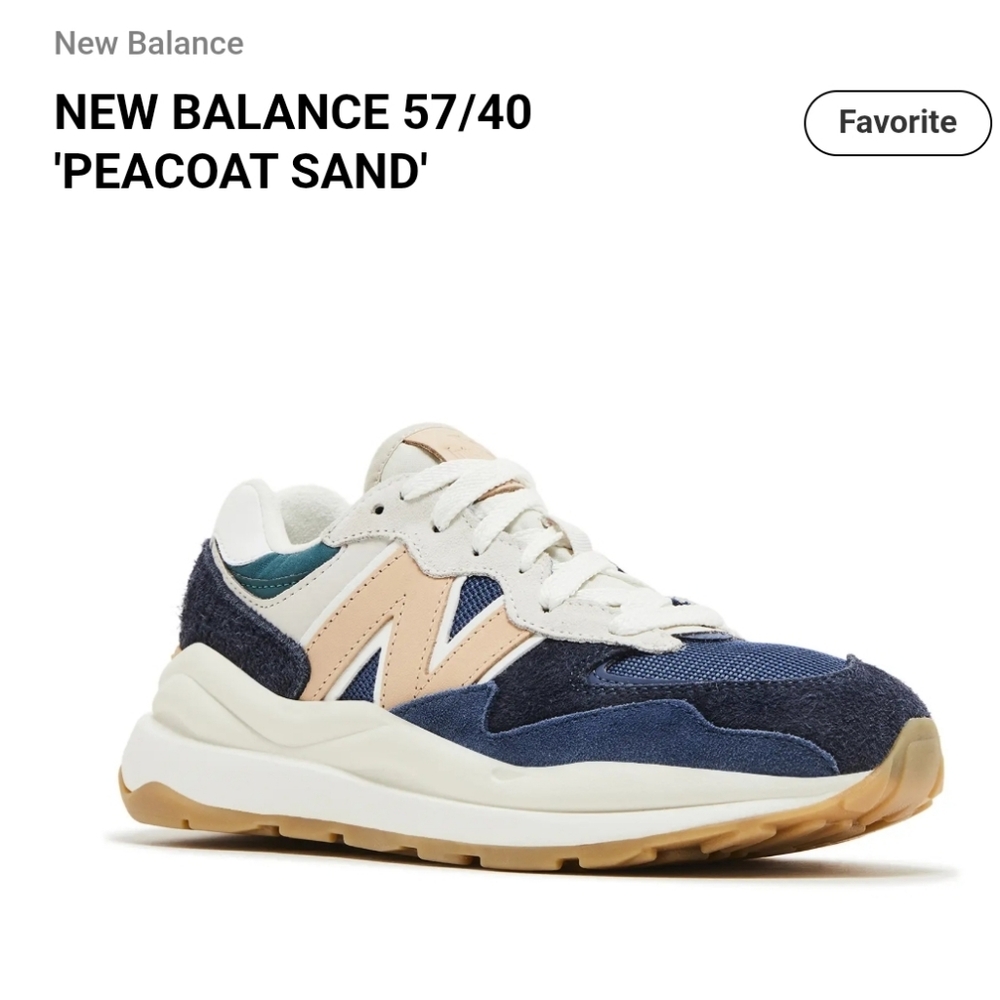 New Balance 57/40 'Peacoat Sand' Sneaker - Navy, Peach, Teal Sz 6